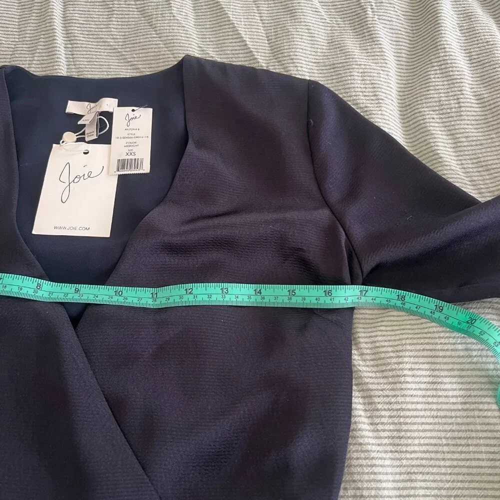 Joie Miltona Midnight Blue High Low Long Sleeve Wrap Dress - Picture 5 of 7